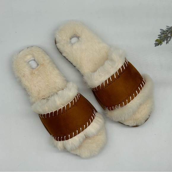 JOURNEE COLLECTION Women's Mardie faux fur lined Slide Slippers in brown size 7 - Picture 5 of 5